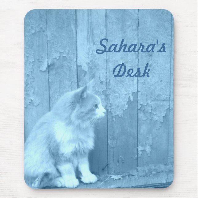 Blåsahara (Katt) Mouse Pad *PERSONALIZE* Musmatta (Framsidan)