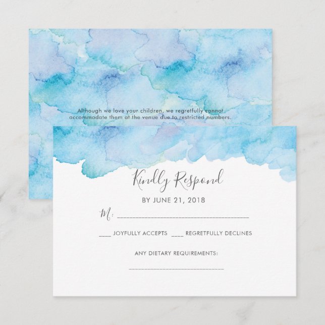 Blåsalt havsabborre Vattenfärg OSA kort (Fram/baksida)