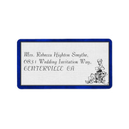 Blåsammet, svart, blommande Bröllop Adressetikett