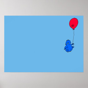 Blåsångare 965 av lyckan och en röd ballong poster