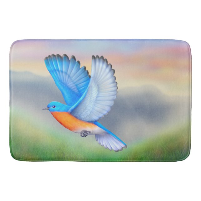 Blåsångare av lyckabadmattan badrumsmatta (Framsidan)