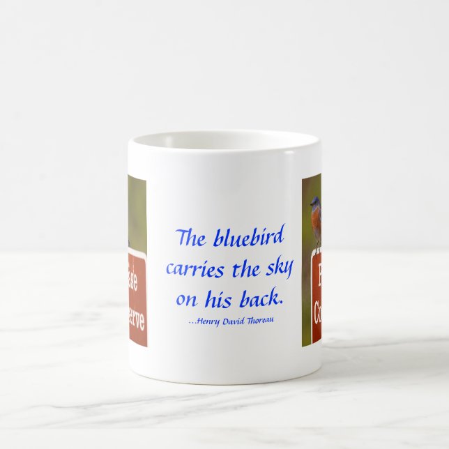 Blåsångare med det Thoreau citationstecknet 15 uns Kaffemugg (Center)