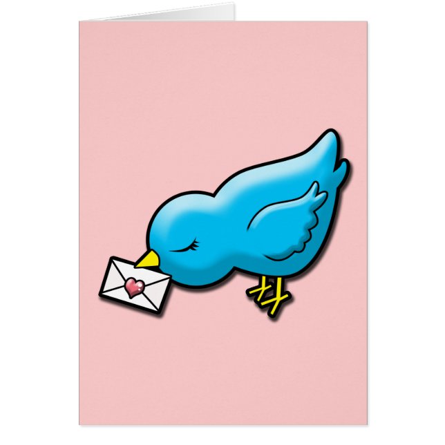 Blåsångare med kärlekbrev OBS kort (Framsidan)