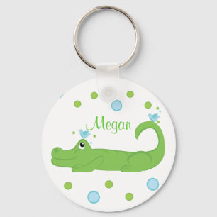 Blåsångare och alligator nyckelring