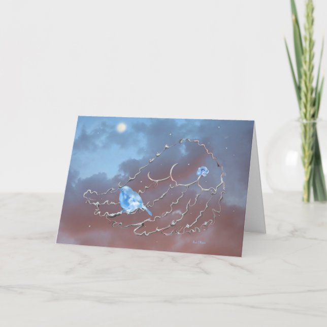 Blåsångare som håller ögonen på måneinbjudan inbjudan (Framsida)