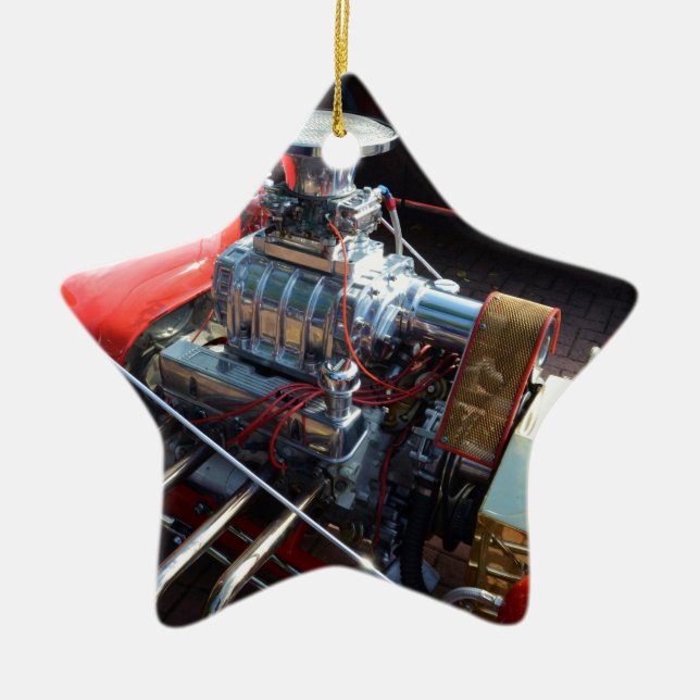 Blåsare V8 Julgransprydnad Keramik (Framsidan)