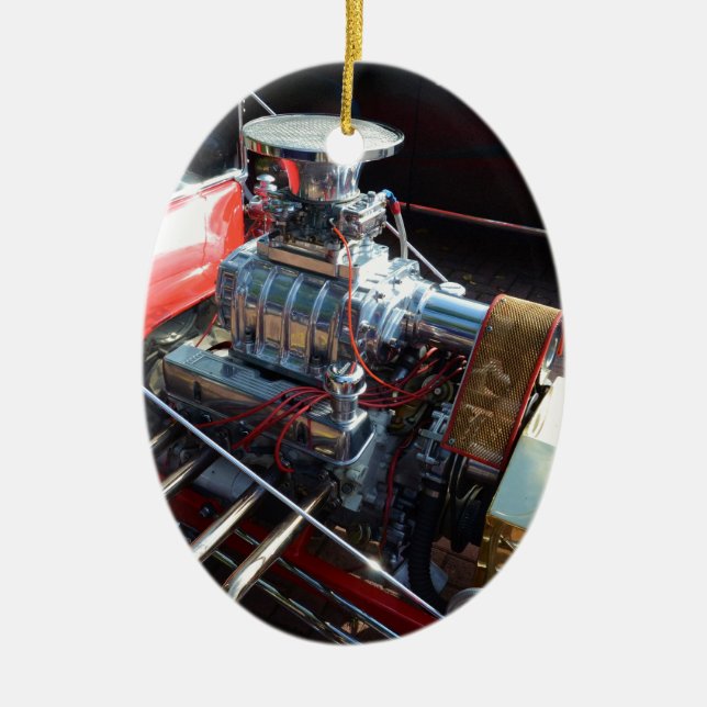 Blåsare V8 Julgransprydnad Keramik (Framsidan)