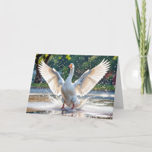 Blåsäten Lycklig i Vatten Stänk Kort (Framsida)