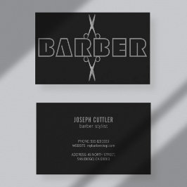Blåsaxar av barber professionell silver visitkort