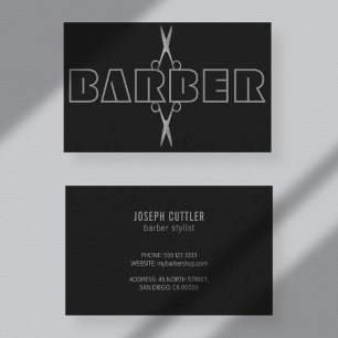 Blåsaxar av barber professionell silver visitkort