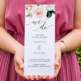 Blåsblommor Trefold Bröllopsprogram Photo