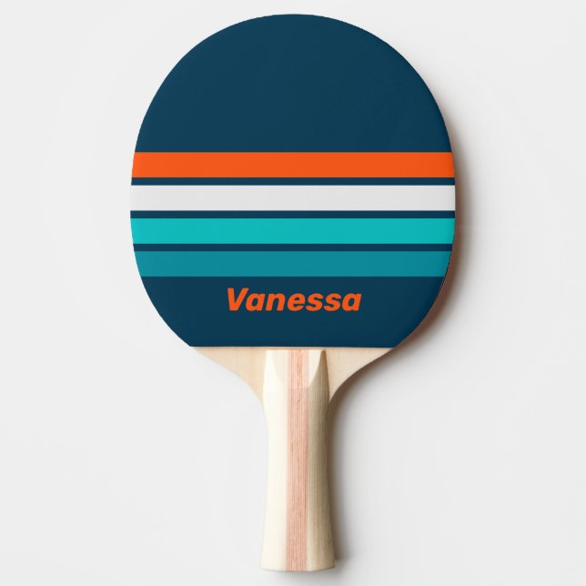Blåsbottensklang över randning med namn pingisracket (Framsidan)