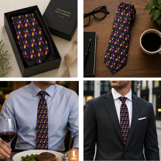 Blåscancer Medvetenhet Merigold Band Slips (Bladder Cancer Awareness Merigold Ribbon Neck Tie)