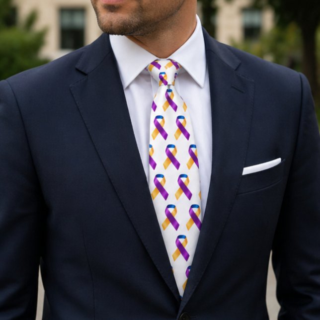 Blåscancer Medvetenhet Merigold Band Slips (Bladder Cancer Awareness Merigold Ribbon Neck Tie)