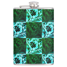 Blåschack eller cyan av grönt och himlar, med rekt fickplunta