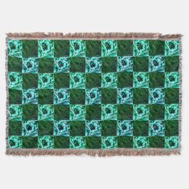 Blåschack eller cyan av grönt och himlar, med rekt filt