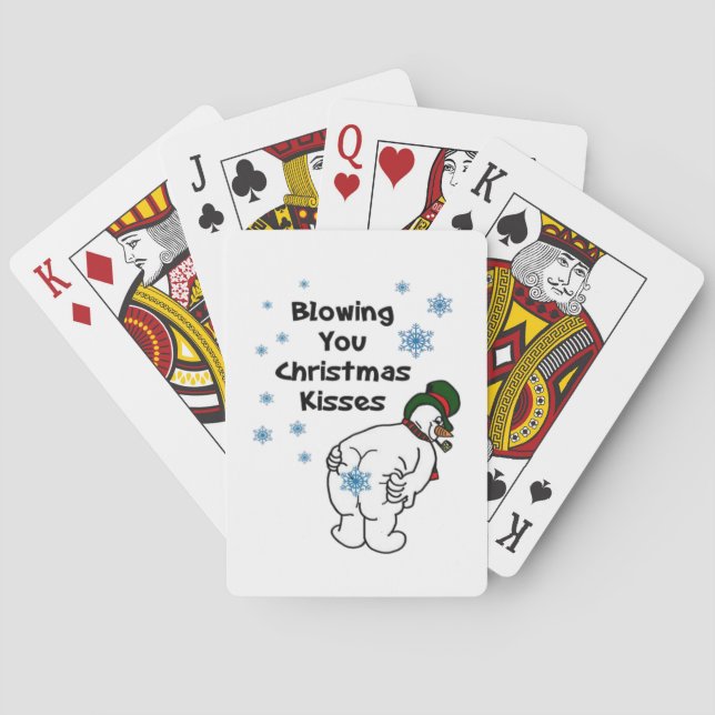 Blåser dig julkyssar  casinokort (Baksidan)