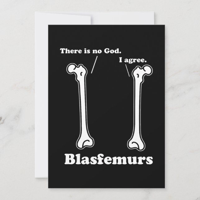 blasfemurs grammatikpun, lustig biologi julkort (Framsida)