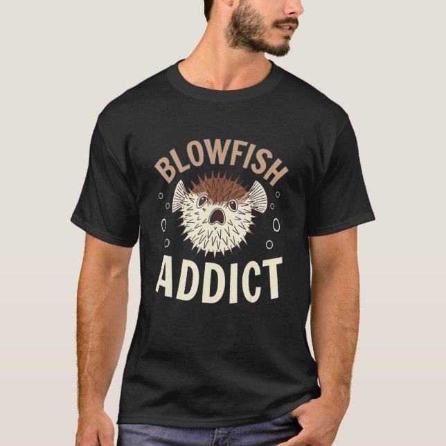 Blåsfisk Beroende Fisk Marina Djur Kugelfisk T Shirt (Framsida)