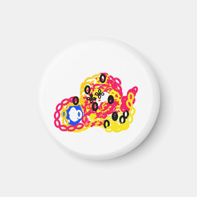 Blåsfisk glädje sommar spel magnet (Framsidan)