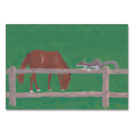 Blashkort för ekorrealläsning och hästläsning för  bordsnummer