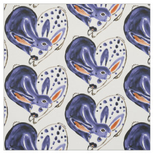 Blåsidig bunny Kärlek-kanin Heart Design Cute Tyg