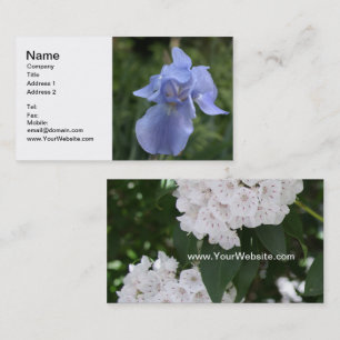 Blåsidig iris och bergsLaurel Visitkort