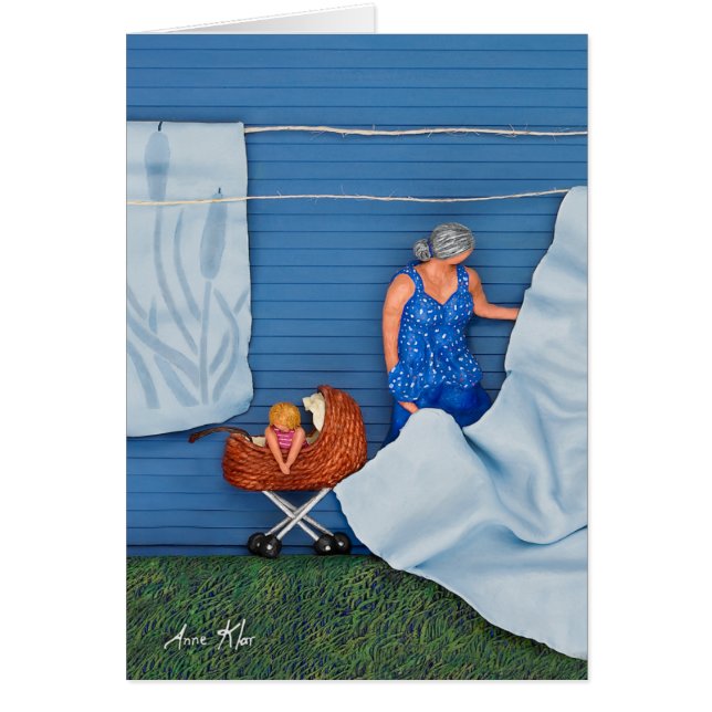 Blåsig dag hälsningskort (Framsidan)