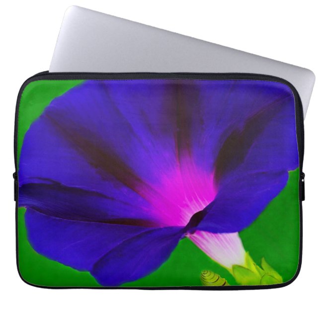 Blåsig lila-rosa blomsterprakt  laptop fodral (Framsidan)