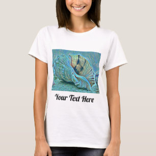 Blåsiga gröntar på strandmålning t shirt