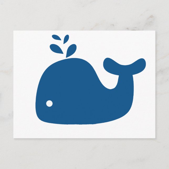Blåsiga Silhouette Whale Vykort (Framsida)