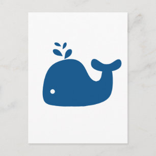 Blåsiga Silhouette Whale Vykort