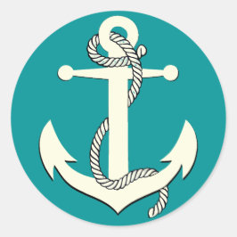 Blåsilhuetankarrep av havskräfta runt klistermärke