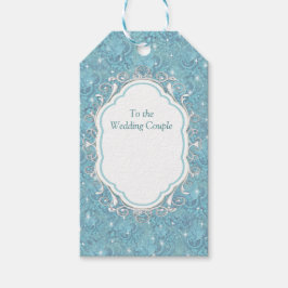 Blåsilke - upprepa mönster och vita gnistor presentetikett