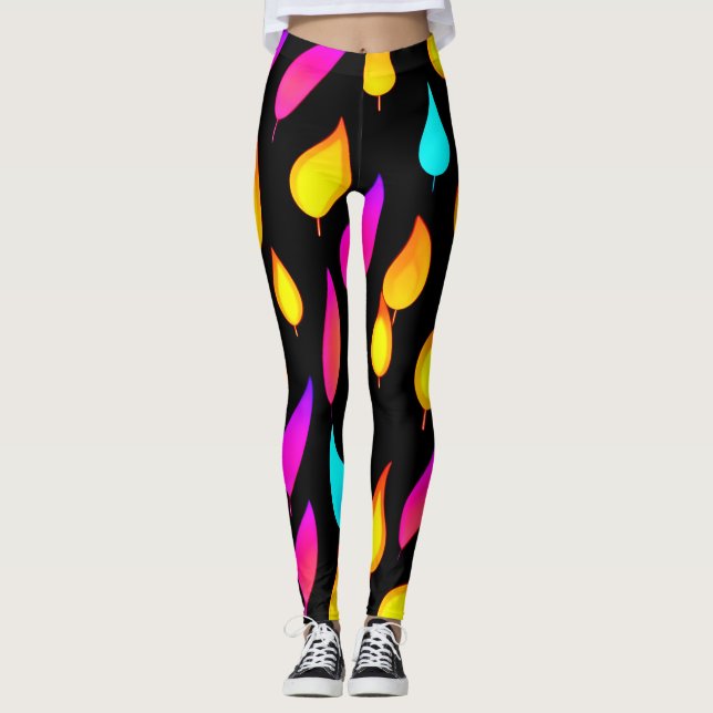 Blasing Abstrakt Flame Art Leggings (Framsida)
