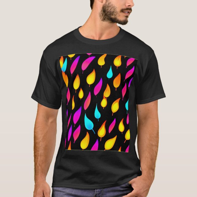 Blasing Abstrakt Flame Art T Shirt (Framsida)