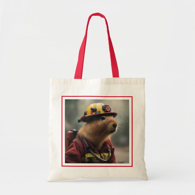 "Blasing Bravery: the Firefighter Capybara" Tygkasse (Framsidan)
