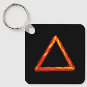 Blasing Fire Inslag Alchemy Symbol Metall Nyckelring
