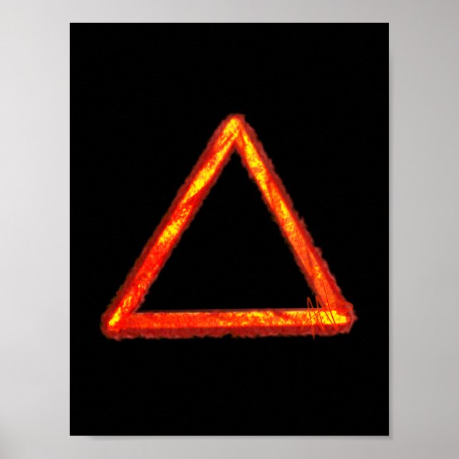 Blasing Fire Inslag Alchemy Symbol Poster (Framsidan)