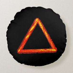 Blasing Fire Inslag Alchemy Symbol Rund Kudde