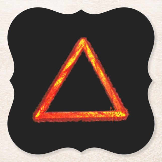 Blasing Fire Inslag Alchemy Symbol Underlägg Papper (Framsida)