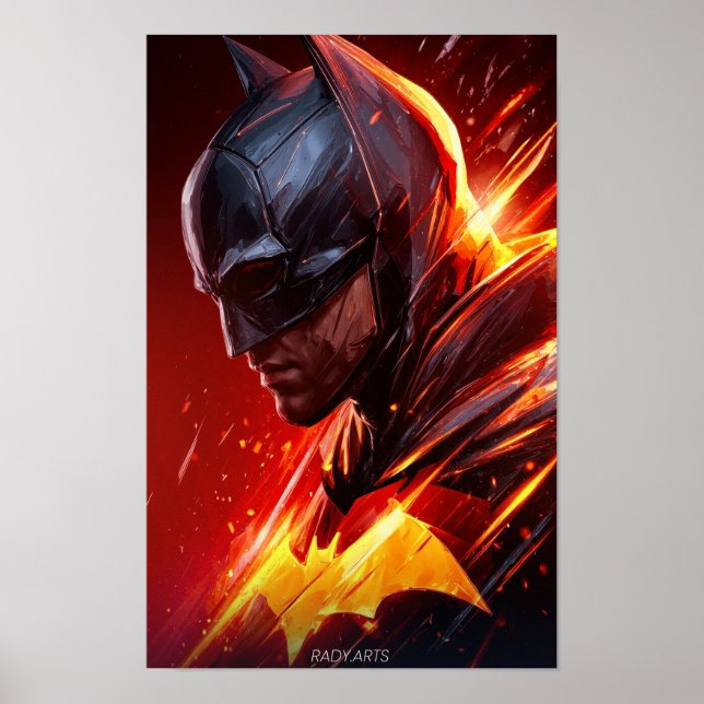 Blasing Fladdermus Hero Digital Art Poster (Framsidan)