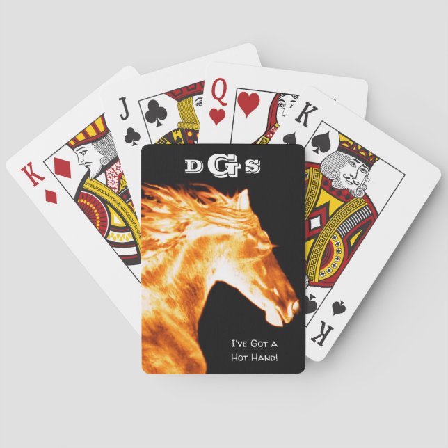 Blasing Hett Horse Monogram-uppspelningskort Casinokort (Baksidan)