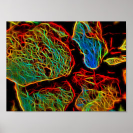 Blasing Neon Paded Småstens Poster