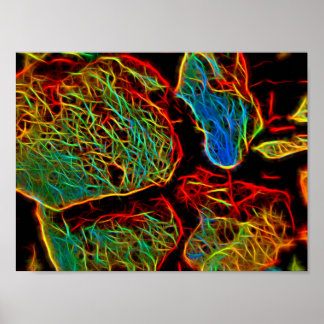 Blasing Neon Paded Småstens Poster