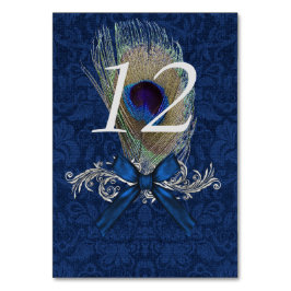 Blåskaft och Bordsnummer för peacock Feather