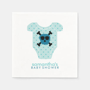 Blåskålen och Bones Baby Outfit Baby Shower Pappersservett