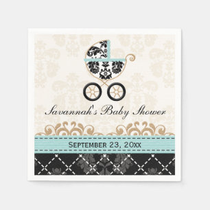 Blåskalig babystövel med påse pappersservett