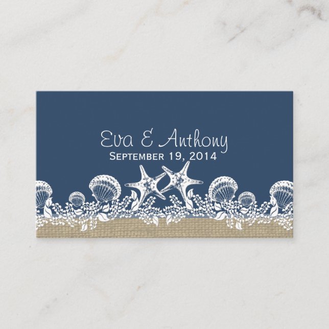 Blåskalig beach-monteringskort placeringskort (Framsida)