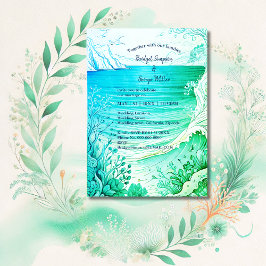 Blåskalig bröllopsinbjudan för kustvibe